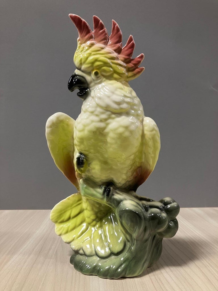 Ceramic California Pottery Tropical Cockatoo Planter - 10