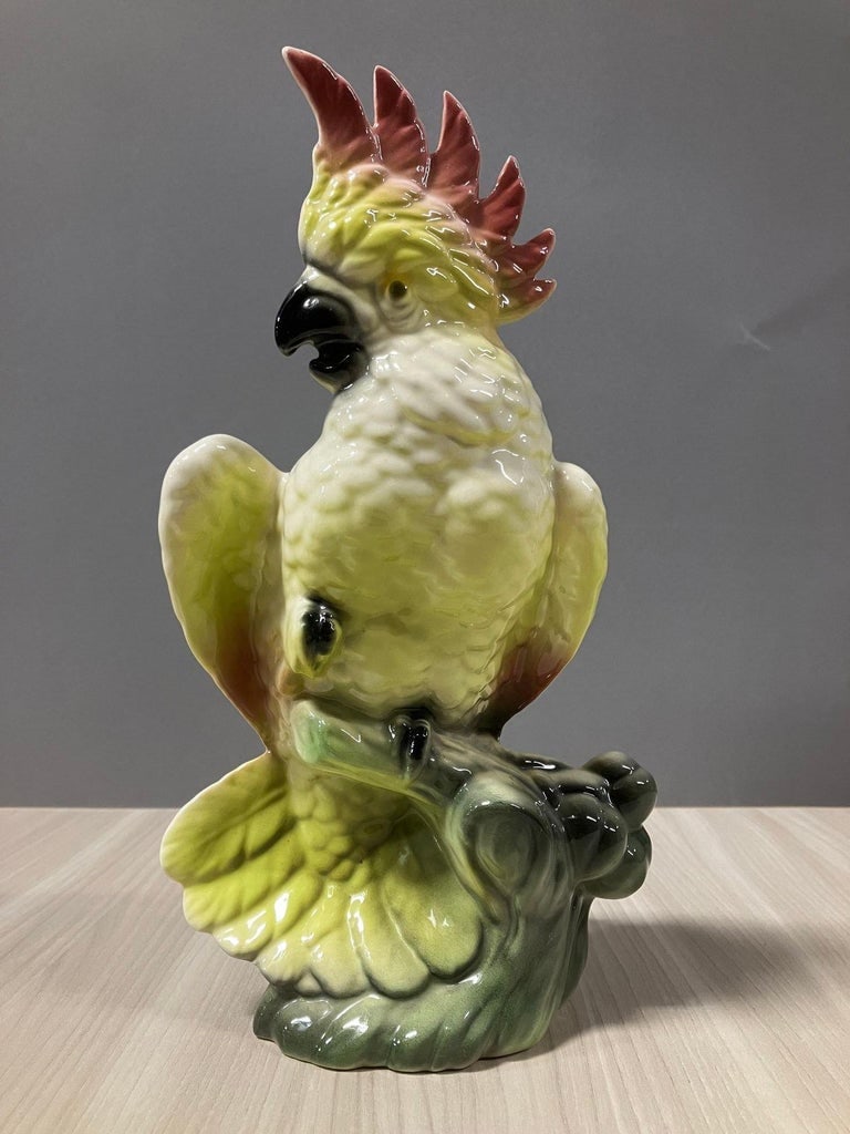 Ceramic California Pottery Tropical Cockatoo Planter - 3