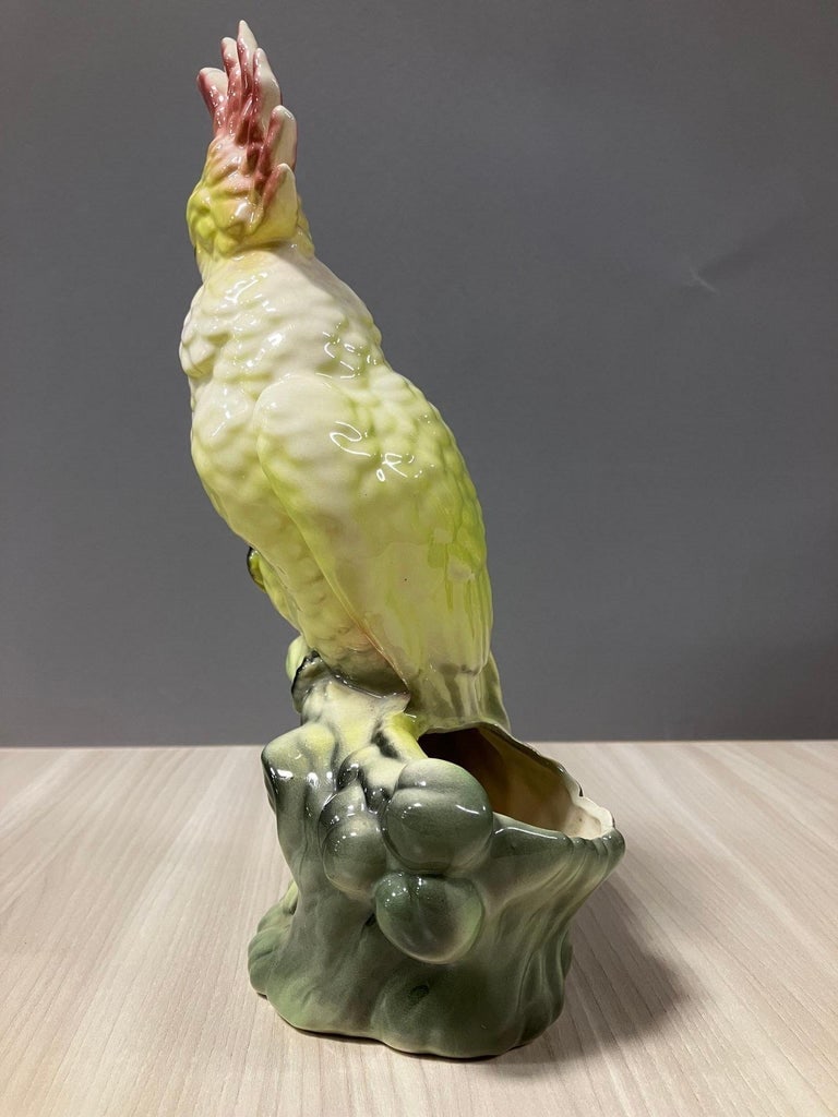 Ceramic California Pottery Tropical Cockatoo Planter - 5