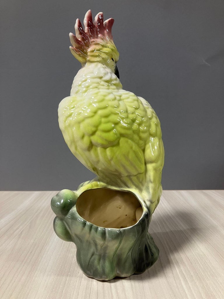 Ceramic California Pottery Tropical Cockatoo Planter - 6