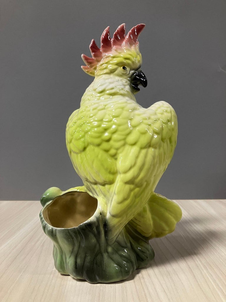 Ceramic California Pottery Tropical Cockatoo Planter - 7