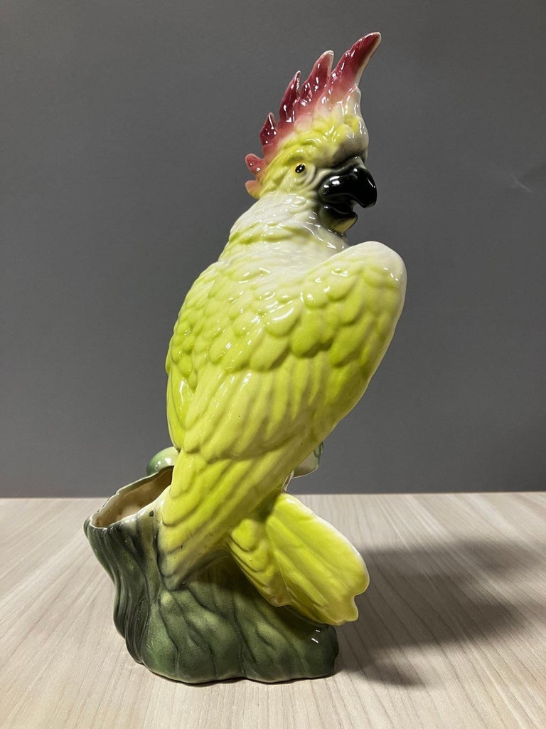 Ceramic California Pottery Tropical Cockatoo Planter - 8