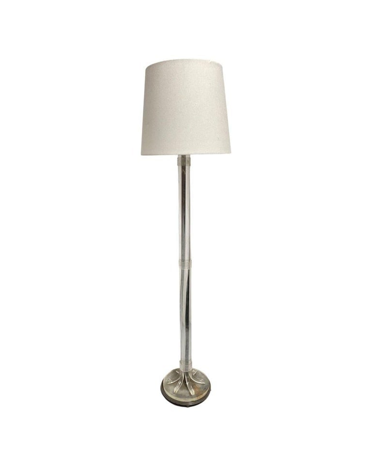 Hollywood Regency Lucite and Chrome Floor Lamp - 3
