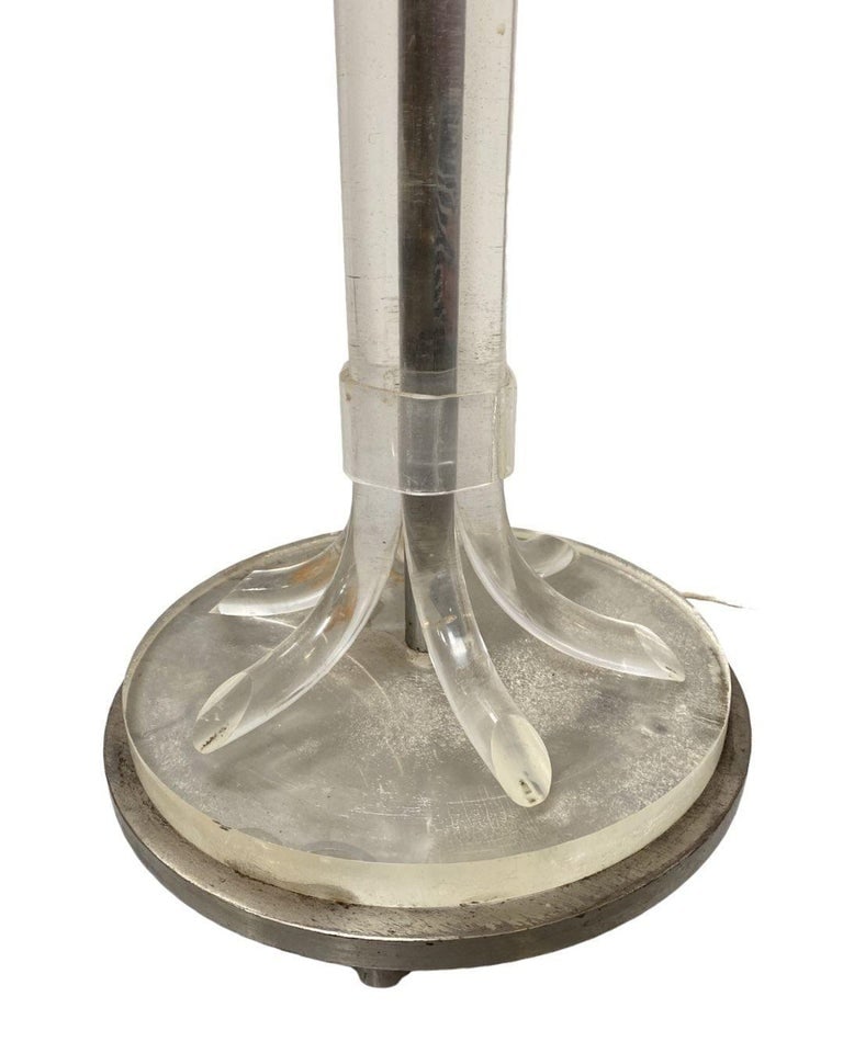 Hollywood Regency Lucite and Chrome Floor Lamp - 6