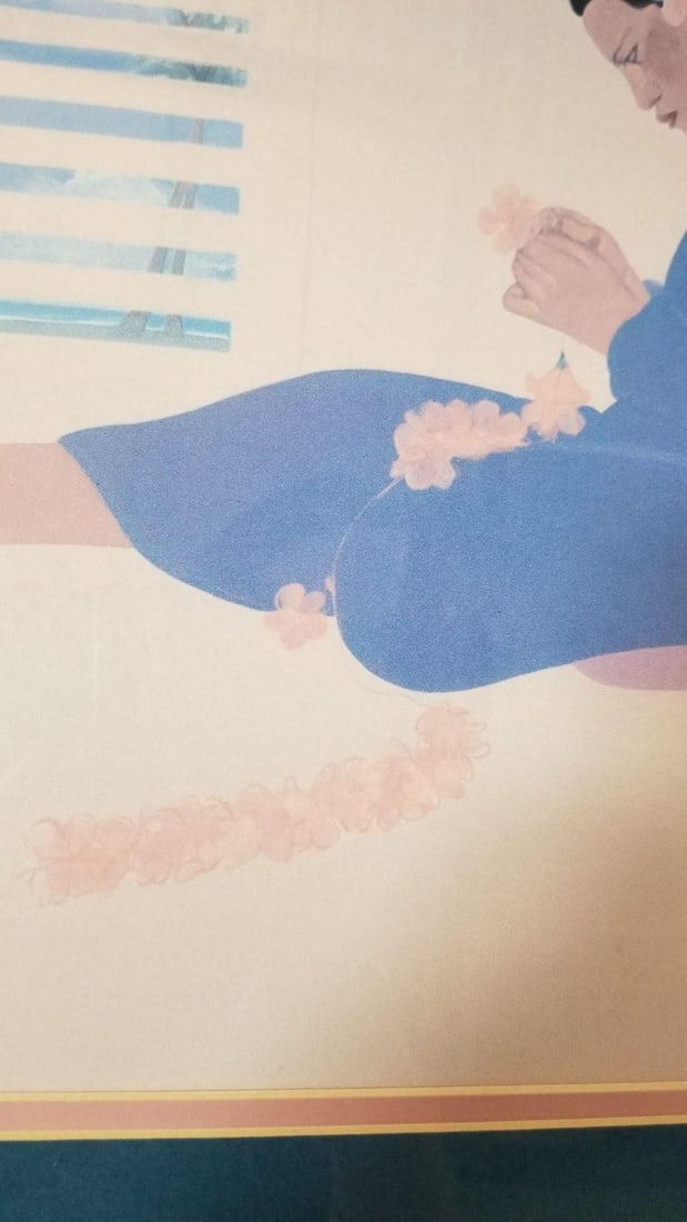 Set of 4 "Women of Hawaii" Serigraph Art Prints by Pegge Hopper - 8