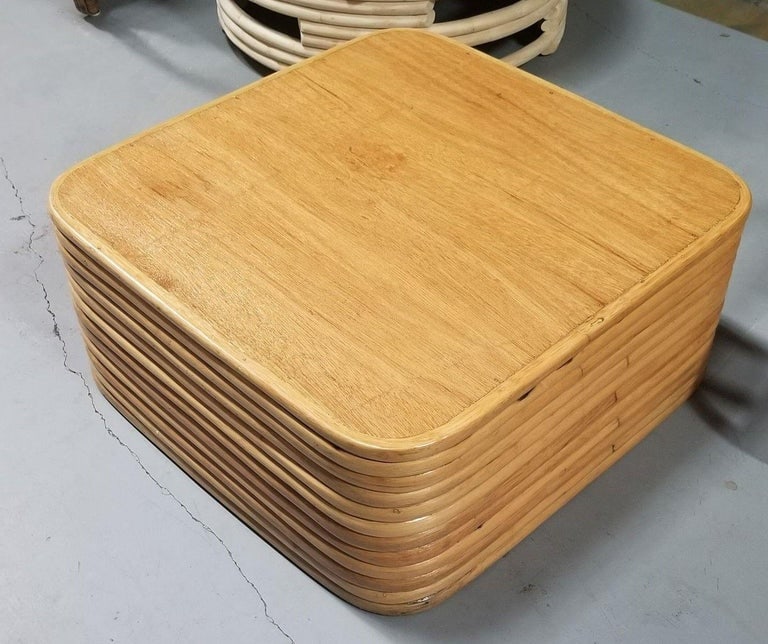 Restored Rattan Solid Stacked Coffee Table - 6