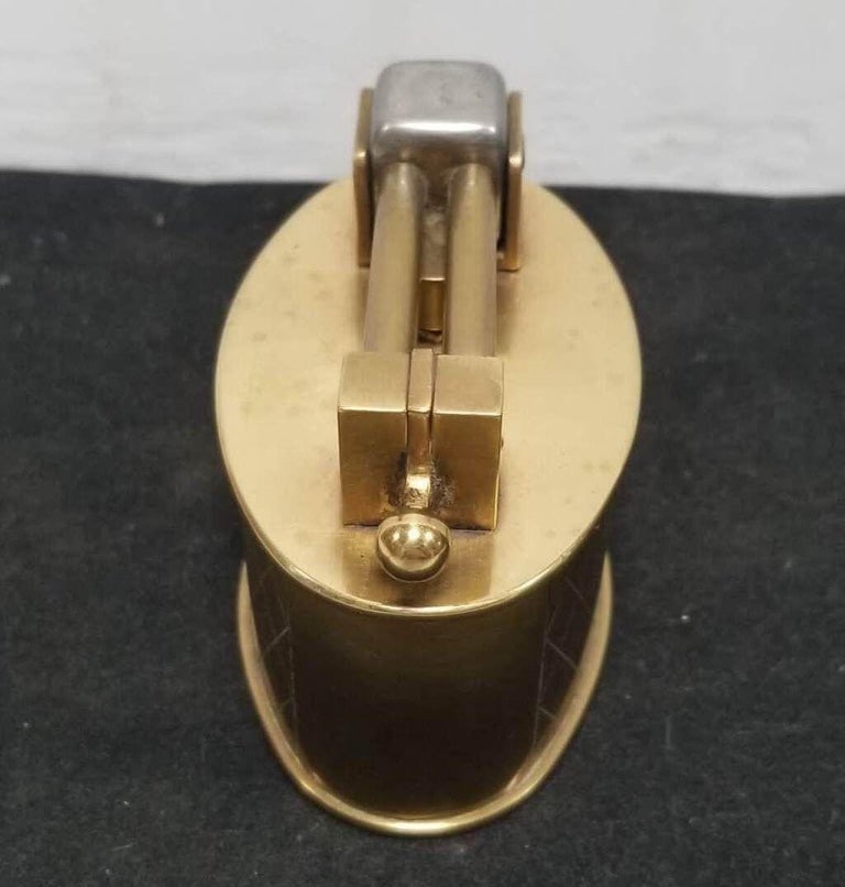 Swiss Brass Lift Arm Tabletop Lighter By Brilux for Dunhill - 4