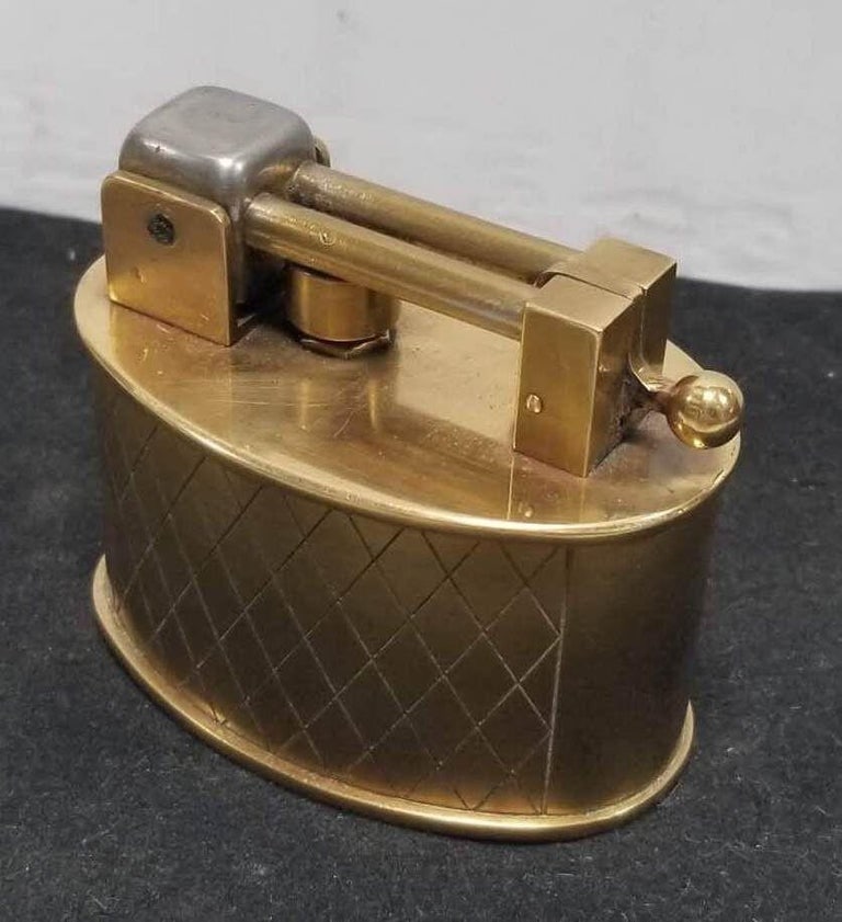 Swiss Brass Lift Arm Tabletop Lighter By Brilux for Dunhill - 7