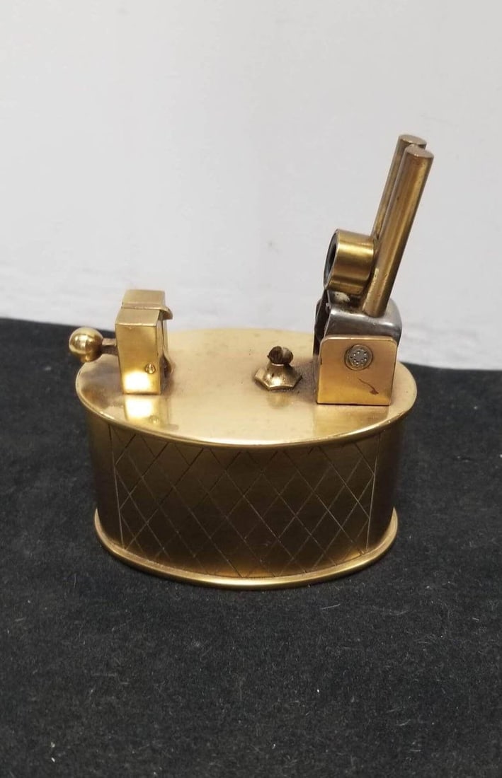 Swiss Brass Lift Arm Tabletop Lighter By Brilux for Dunhill - 9