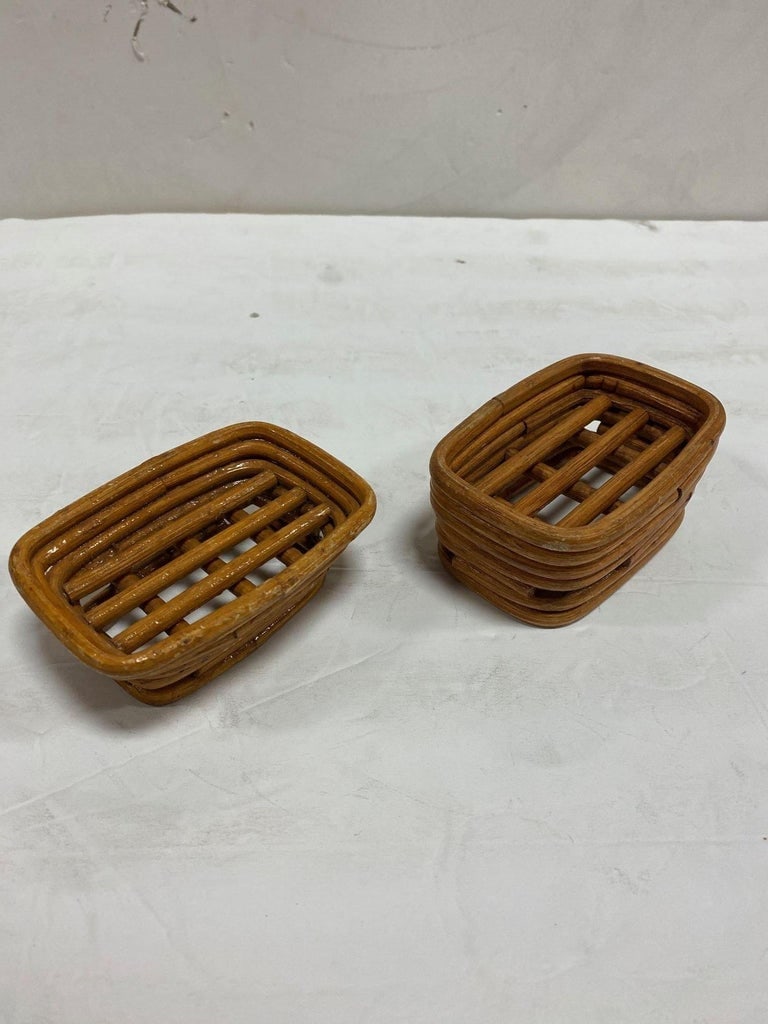 Paul Frankl Style Salesman Sample Miniature Rattan Livingroom Set, 1950 - 9