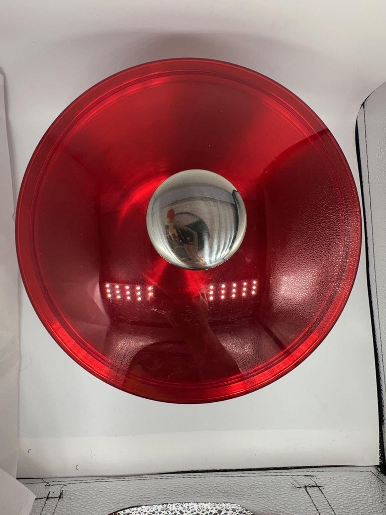 Mid-century Red Acrylic & Stainless Steel Ice Bucket - 6