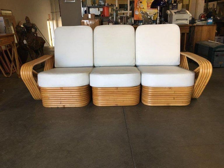 Restored 5-Strand Square Pretzel Sofa & Lounge Chair Livingroom Set - 4
