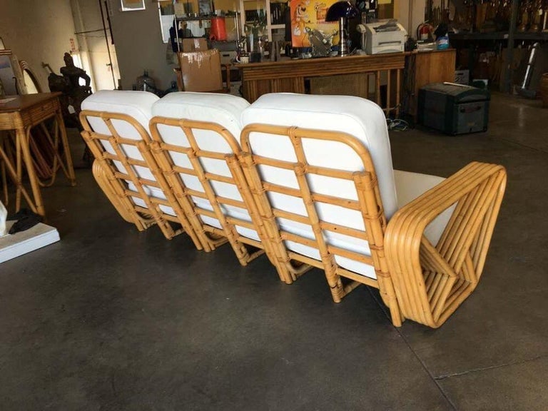 Restored 5-Strand Square Pretzel Sofa & Lounge Chair Livingroom Set - 7