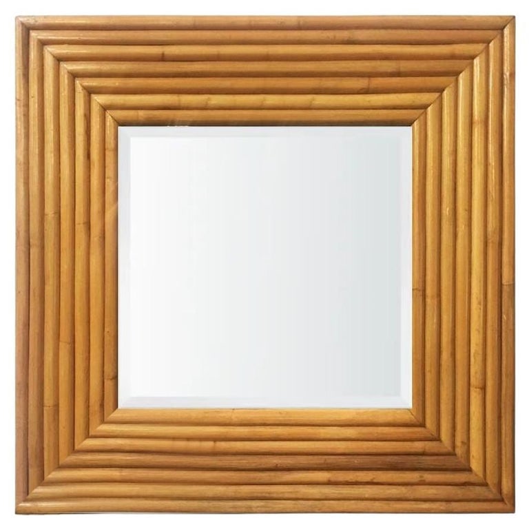 Restored 1948 Seven-Strand Square Rattan Mirror by Tropical Sun Rattan Co - 2