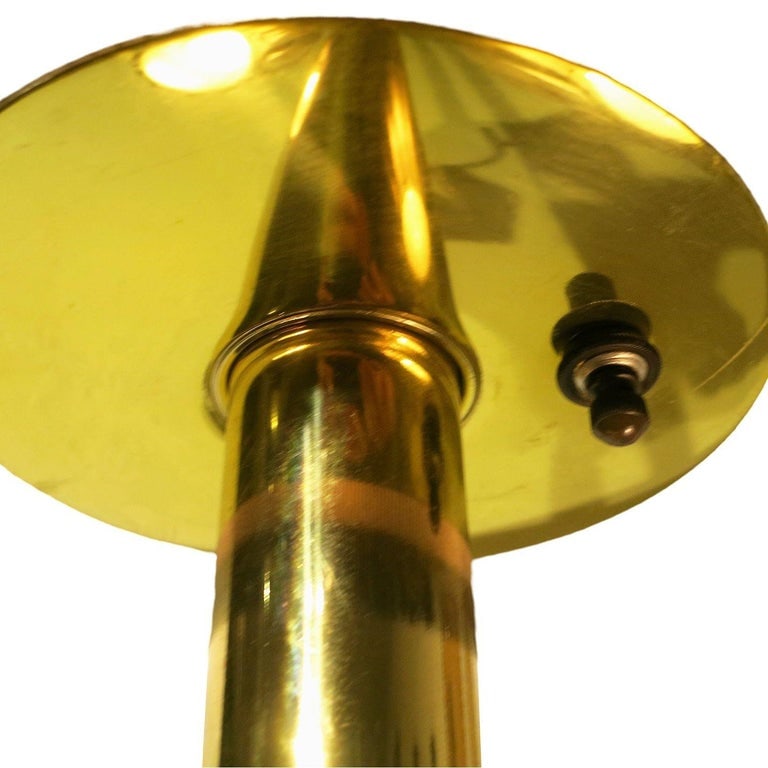 Mid Century Brass Triple Light Floor to Ceiling Tension Pole Lamp - 8