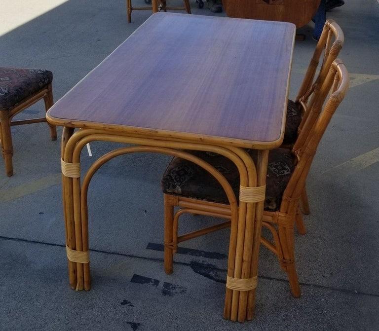Ficks Reed Restored Rattan Dining Room Table and Chairs Set - 10