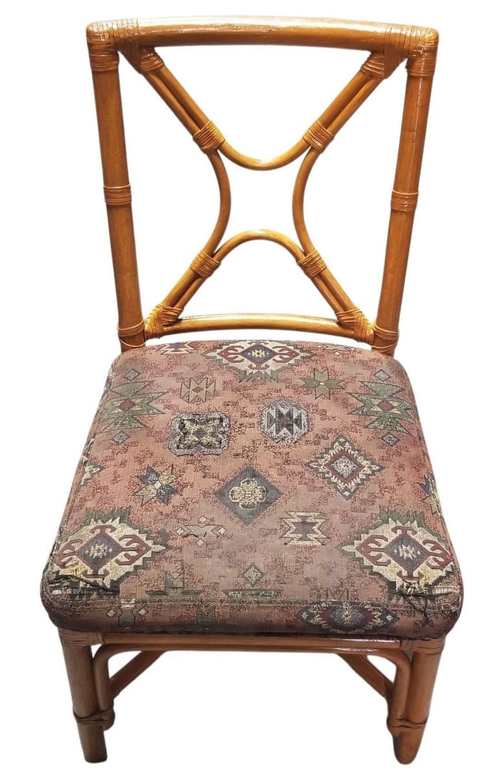 Ficks Reed Restored Rattan Dining Room Table and Chairs Set - 8