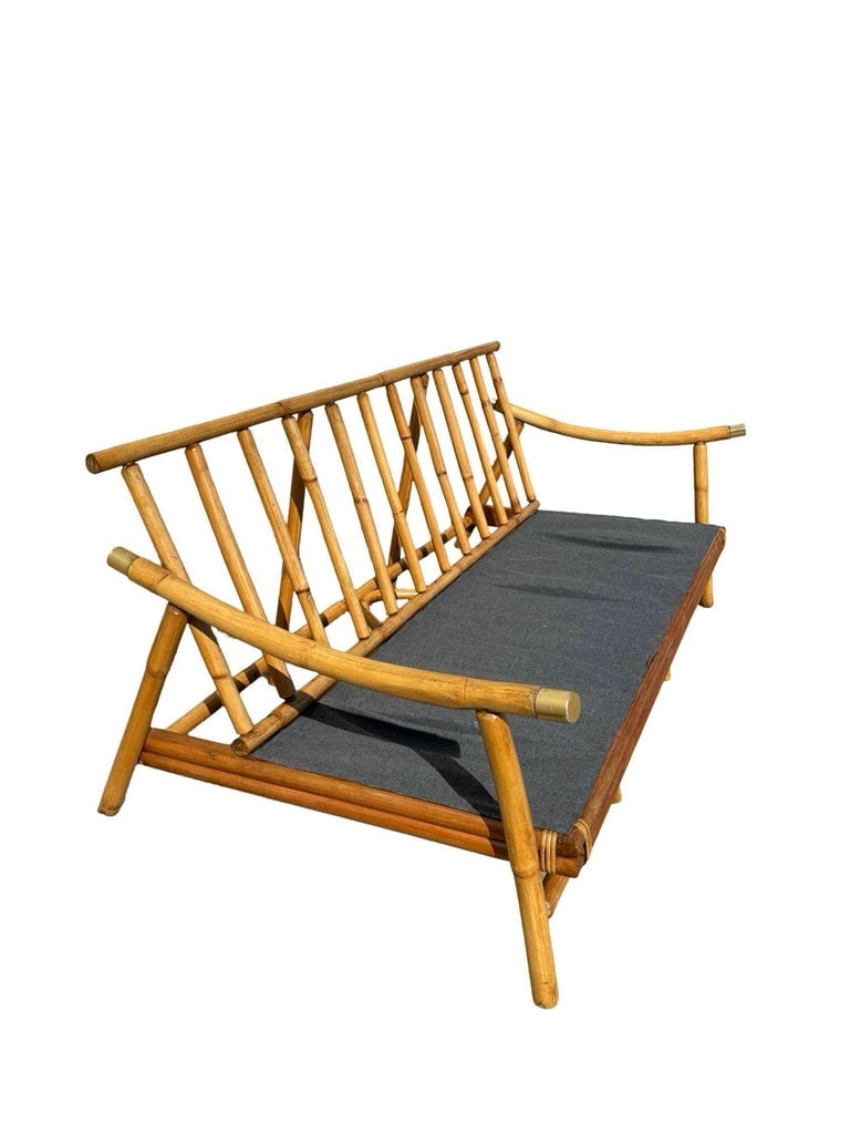 Restored Rattan Sofa & Chair Livingroom Set by John Wisner for Ficks Reed - 16
