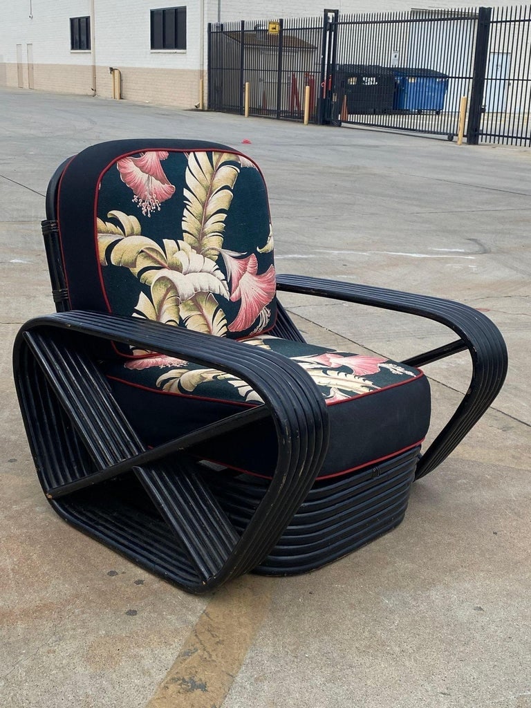 Restored 6 Strand Black Ash Table, Sofa, Lounge Chair Livingroom Set - 13