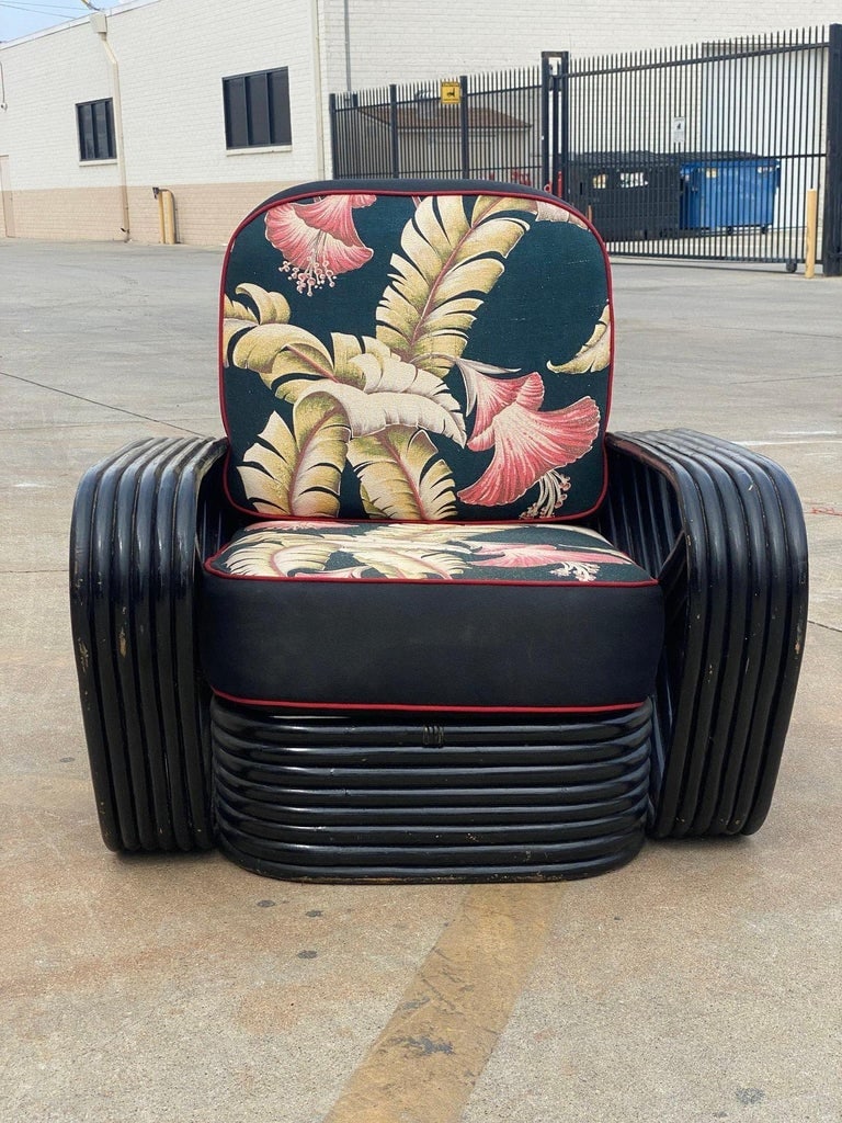 Restored 6 Strand Black Ash Table, Sofa, Lounge Chair Livingroom Set - 15