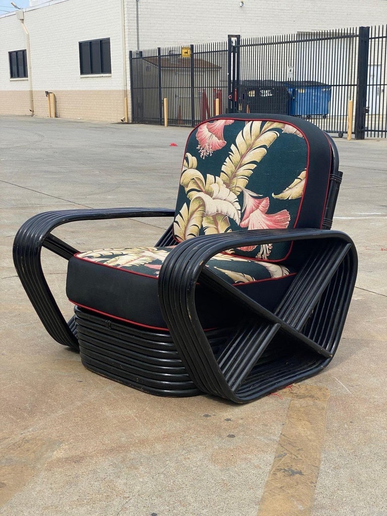 Restored 6 Strand Black Ash Table, Sofa, Lounge Chair Livingroom Set - 16