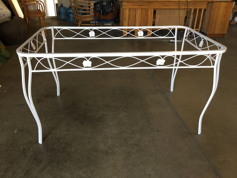Mid-century Woodard Glass Top Wrought Iron Scroll Pattern Patio Outdoor Set - 10