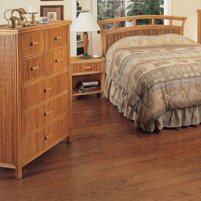 Restored Reed Rattan "Baja" Bedroom Set With Rattan Pulls - 6 Pieces - 8