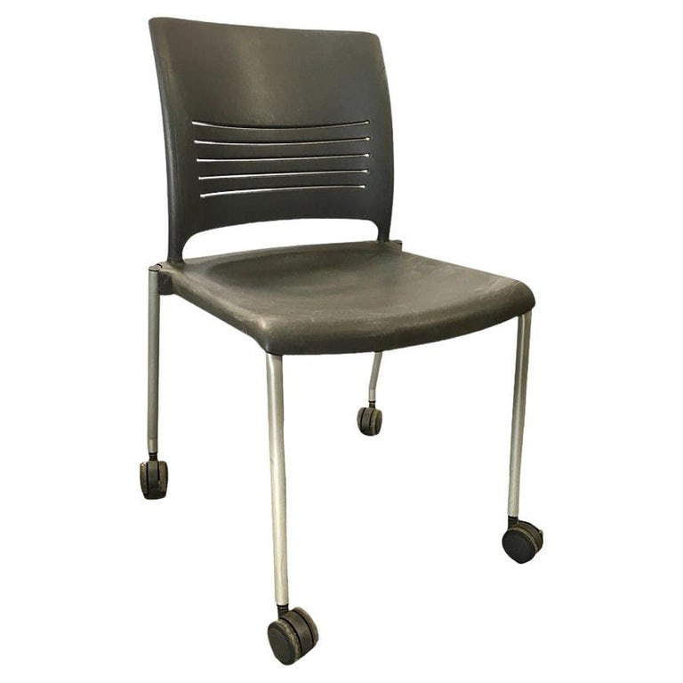 Vintage Dark Grey Plastic Rolling Desk Chairs by Giancarlo Piretti for Strive (1 of 11)
