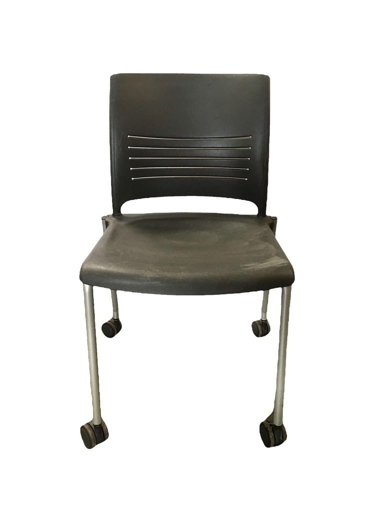 Vintage Dark Grey Plastic Rolling Desk Chairs by Giancarlo Piretti for Strive - 3
