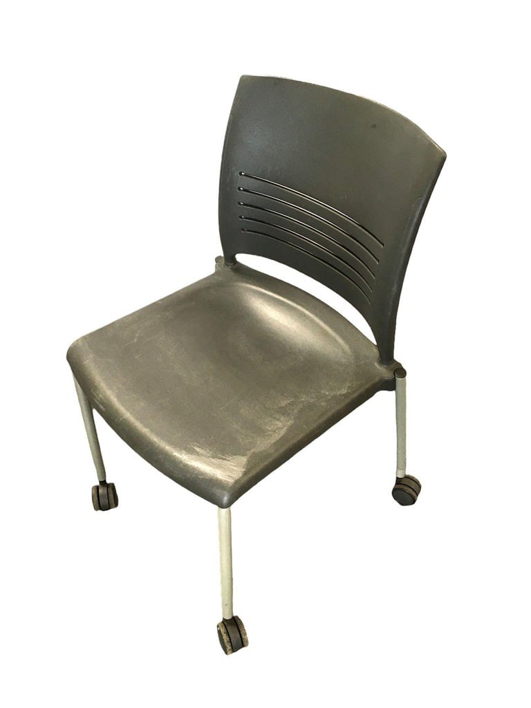 Vintage Dark Grey Plastic Rolling Desk Chairs by Giancarlo Piretti for Strive - 4