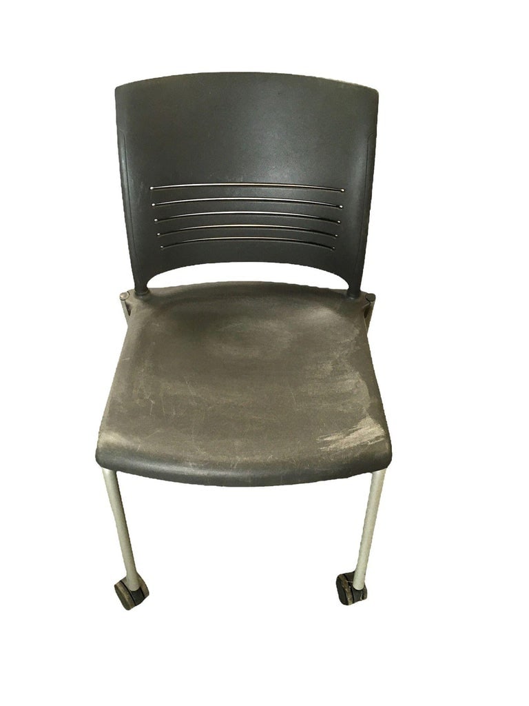 Vintage Dark Grey Plastic Rolling Desk Chairs by Giancarlo Piretti for Strive - 5