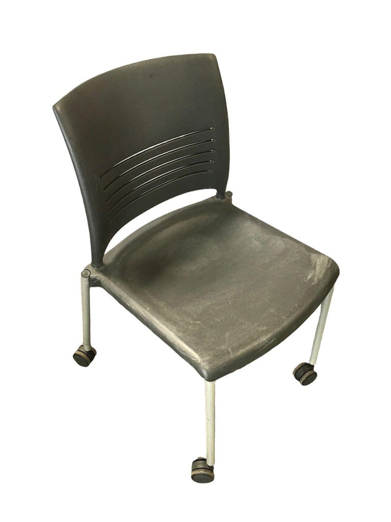 Vintage Dark Grey Plastic Rolling Desk Chairs by Giancarlo Piretti for Strive - 6
