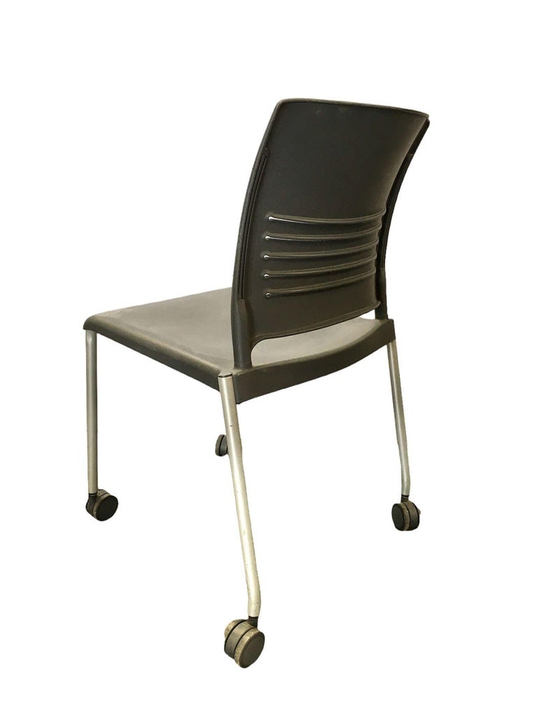 Vintage Dark Grey Plastic Rolling Desk Chairs by Giancarlo Piretti for Strive - 7