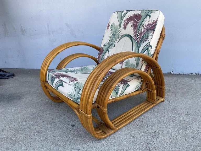 Rare Restored Double Tear Drop Stacked Rattan Lounge Chair Sofa Livingroom Set - 12