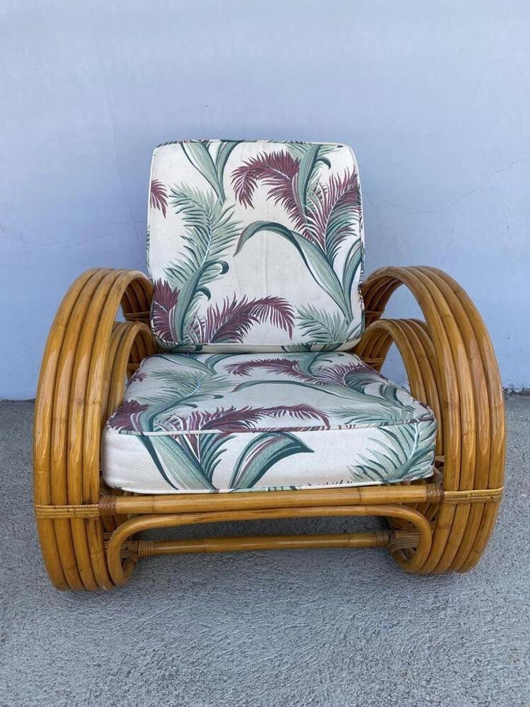Rare Restored Double Tear Drop Stacked Rattan Lounge Chair Sofa Livingroom Set - 13