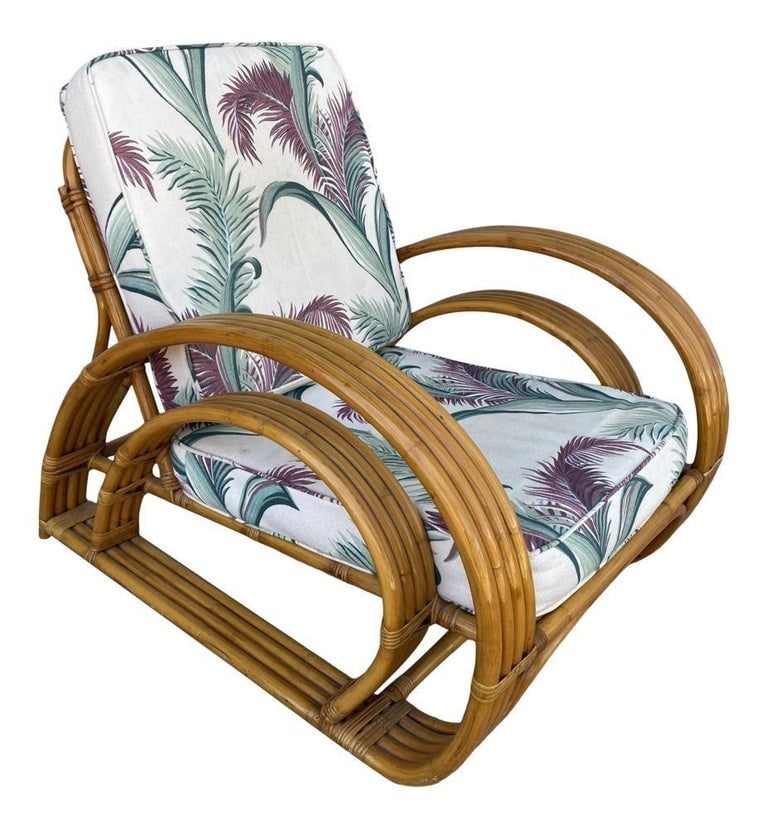 Rare Restored Double Tear Drop Stacked Rattan Lounge Chair Sofa Livingroom Set - 4