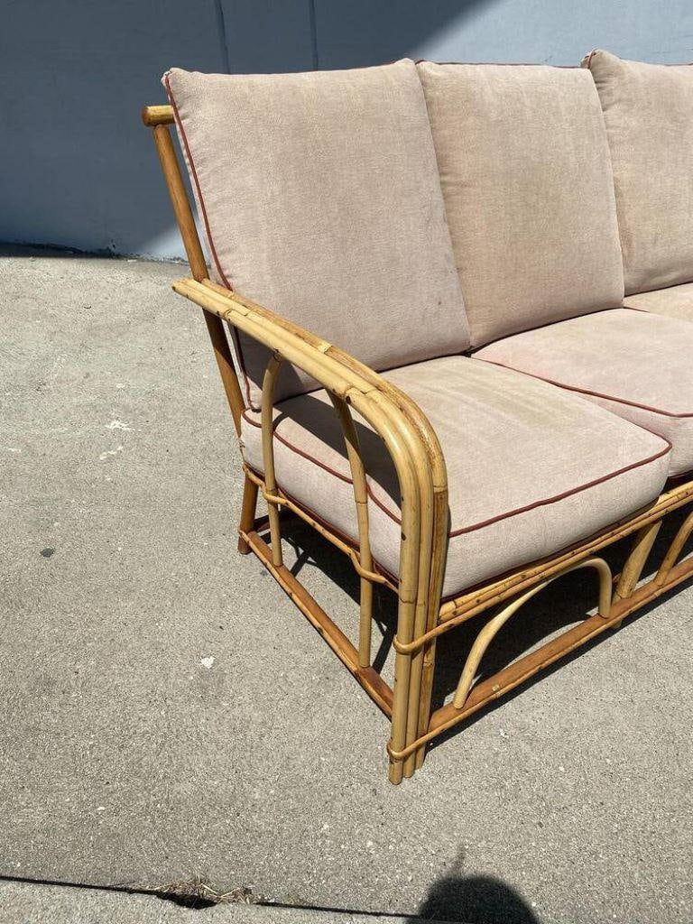 Restored "1949er" Rattan Lounge Chair & Sofa Livingroom Set - 4