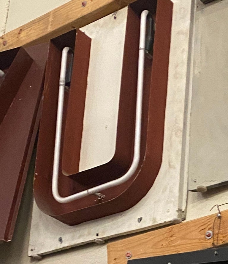 Large Vintage Neon Marquee Letter "U" From Pan American Auditorium - 3