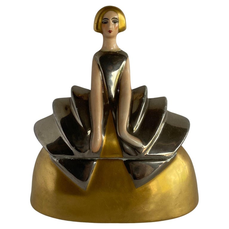 French Flapper Ceramic Perfume Bottle by Charles Serpaut Limoges - 2