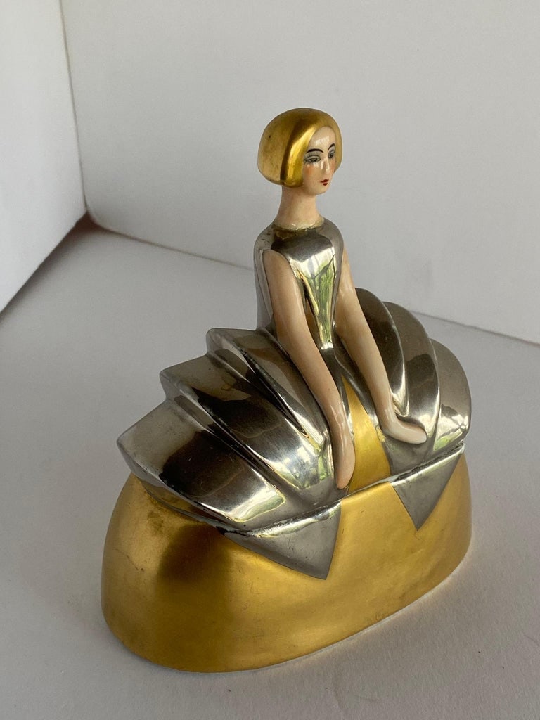 French Flapper Ceramic Perfume Bottle by Charles Serpaut Limoges - 5