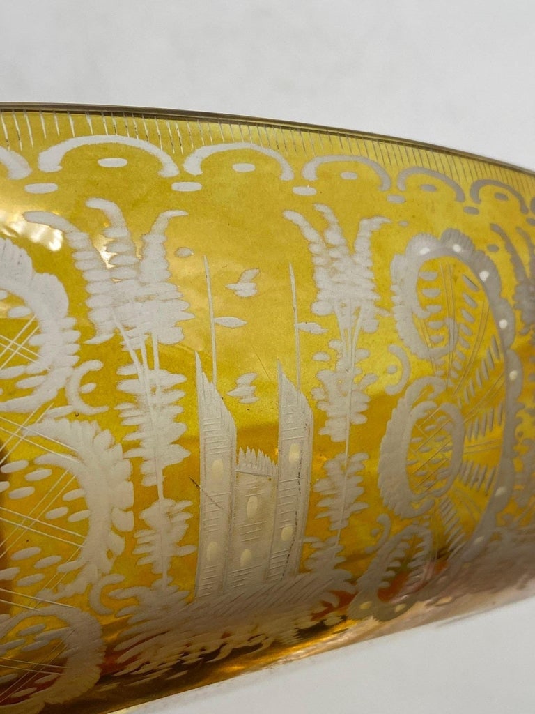 Bohemian Amber-Flashed Glass Bowl Flared Form, Circa 1900 - 10