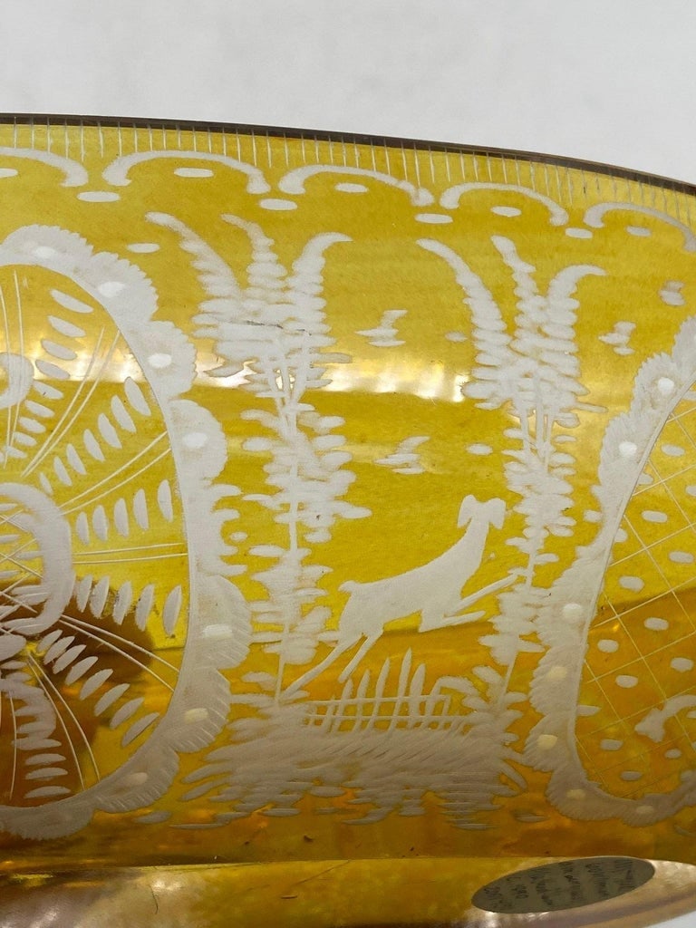 Bohemian Amber-Flashed Glass Bowl Flared Form, Circa 1900 - 11