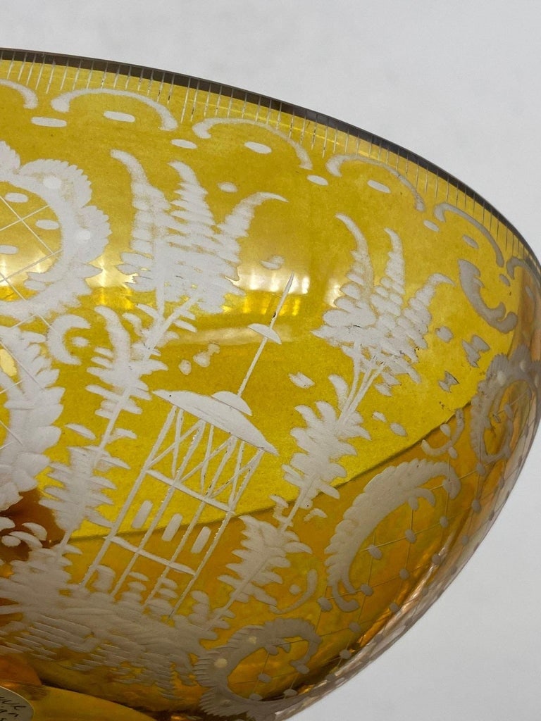 Bohemian Amber-Flashed Glass Bowl Flared Form, Circa 1900 - 12