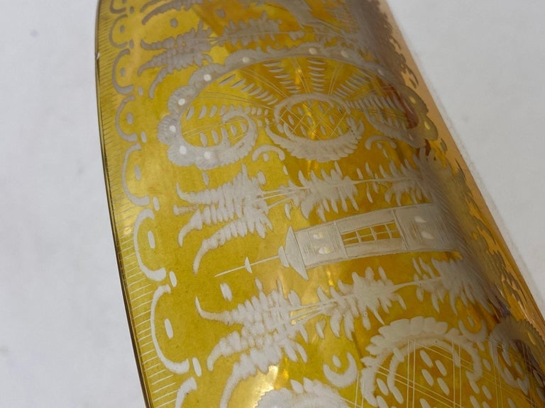Bohemian Amber-Flashed Glass Bowl Flared Form, Circa 1900 - 5