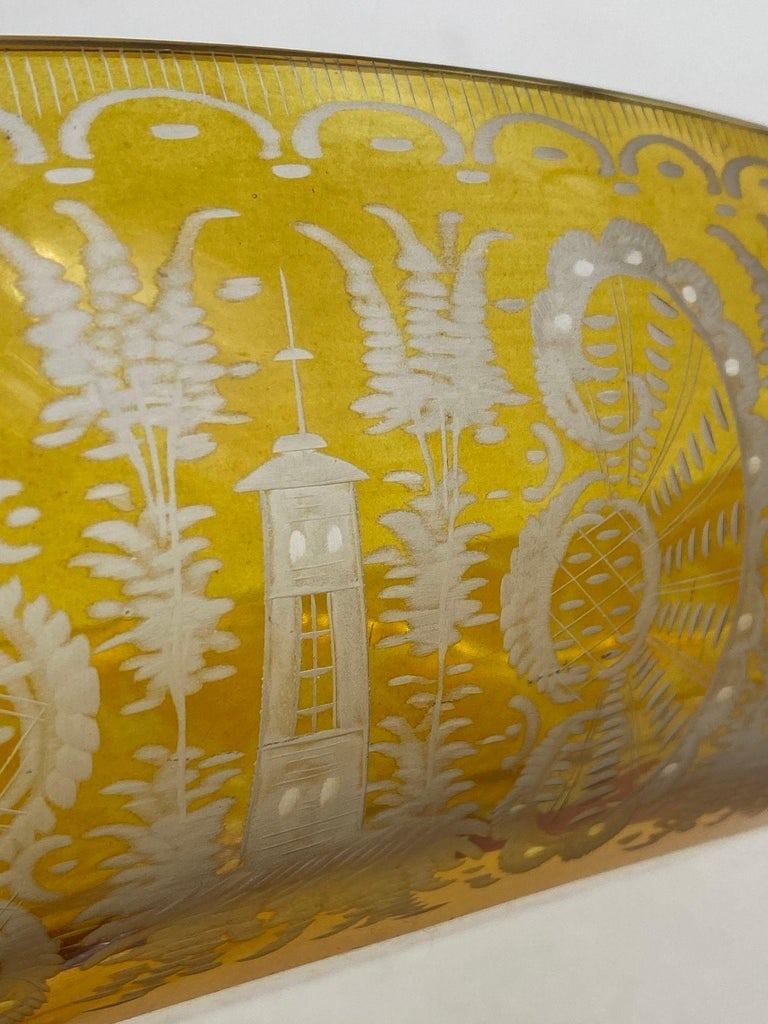 Bohemian Amber-Flashed Glass Bowl Flared Form, Circa 1900 - 6