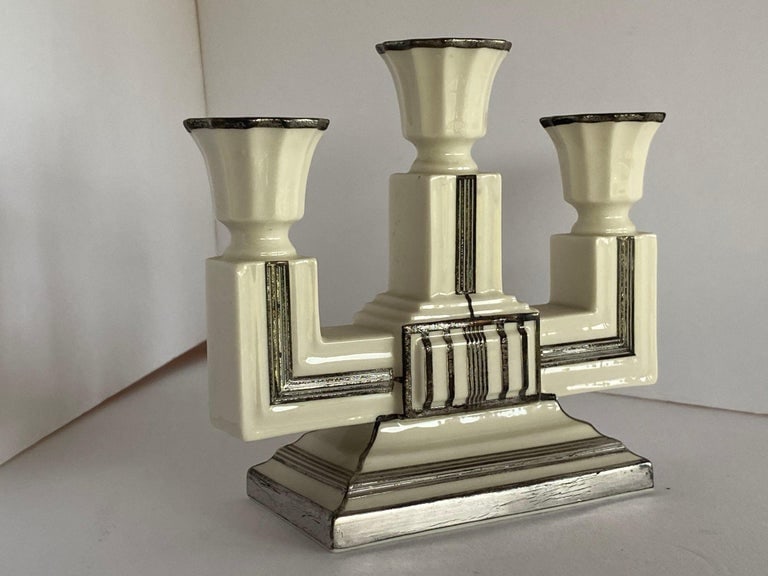 Two-Piece Sugar Bowl and Candelabra with Sterling Silver Overlay by Lenox - 9