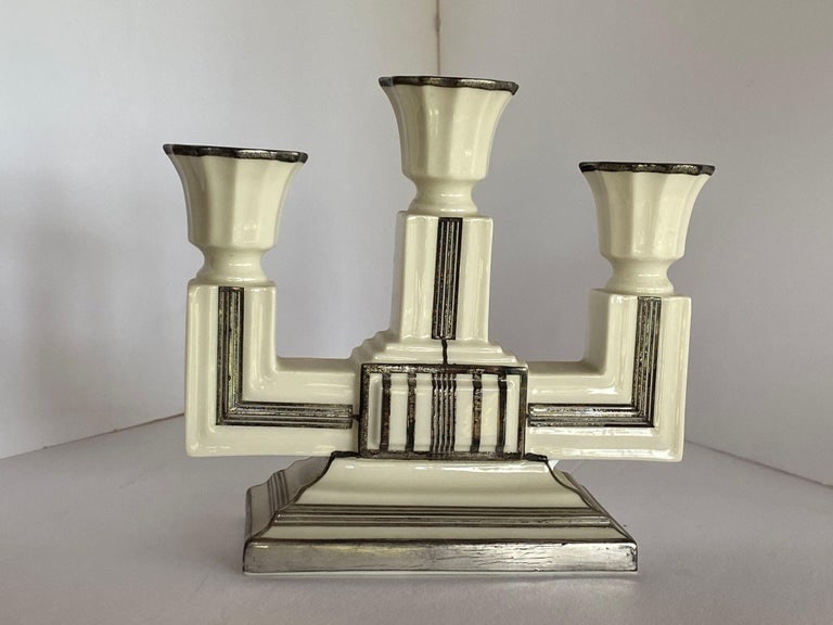 Stepped Art Deco Candelabra with Sterling Silver Overlay by Lenox - 5