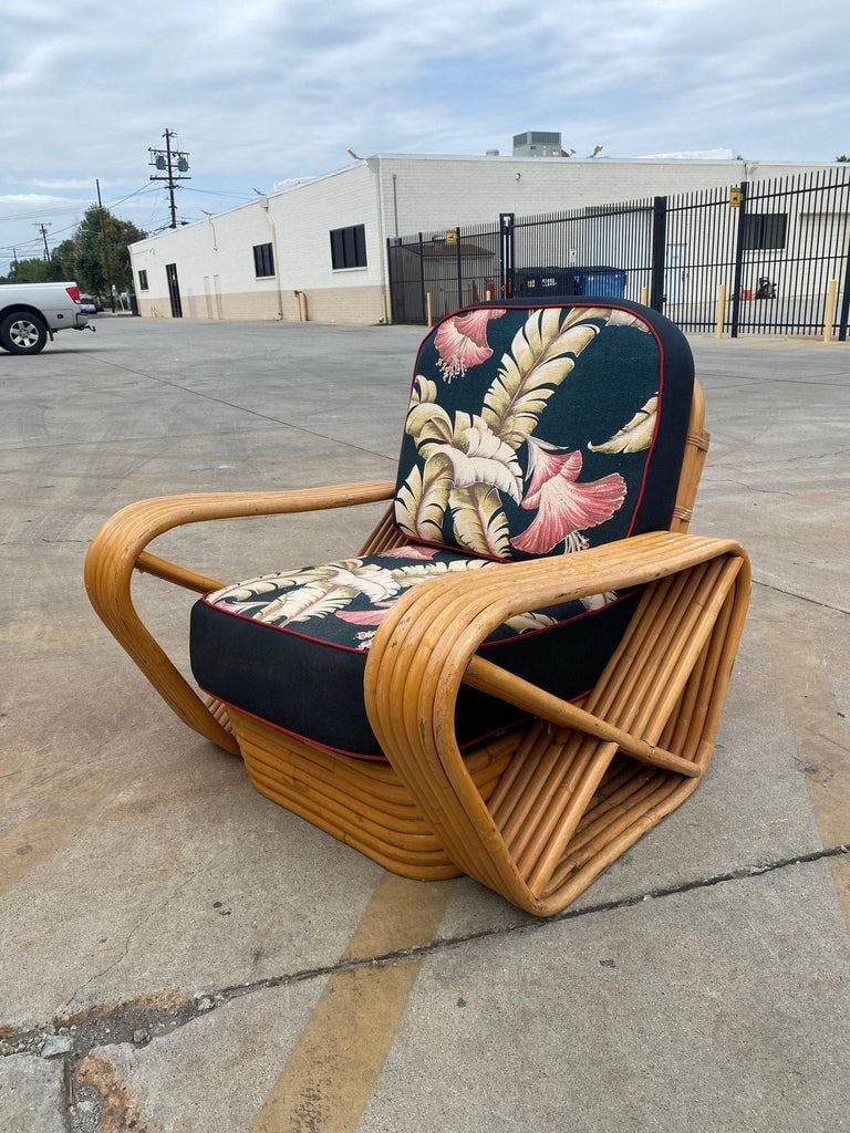 Restored MCM Frankl Style Six-strand Rattan Sofa, Table, Chair Livingroom Set - 11
