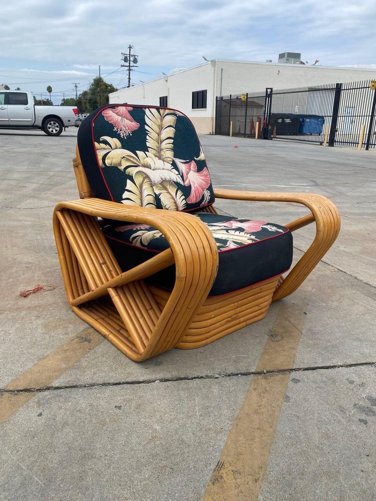 Restored MCM Frankl Style Six-strand Rattan Sofa, Table, Chair Livingroom Set - 9