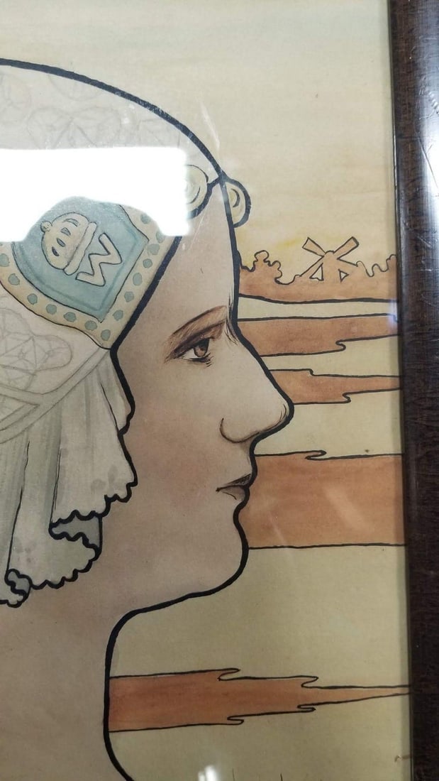 Framed Original 1909 Lithograph "Queen Wilhelmina" by P. Shepard - 4